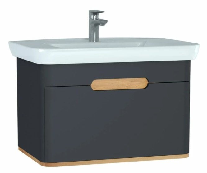 Vitra Sento Lavabo Dolabı 80 cm Tek Çekm.Mat Antrasit-60819